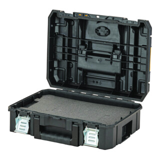 DEWALT Cassetta portautensili TSTAK II, robusta e compatta, con protezione IP54 e inserto in schiuma (volume 24 l)