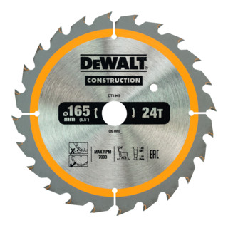 DEWALT cirkelzaagblad accu 165/20 mm 24WZ DT1949-QZ