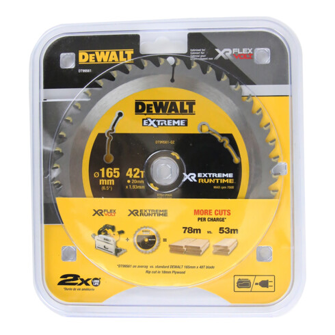 DEWALT cirkelzaagblad invalcirkelzaag 165/20 mm 42WZ/FZ DT99561-QZ