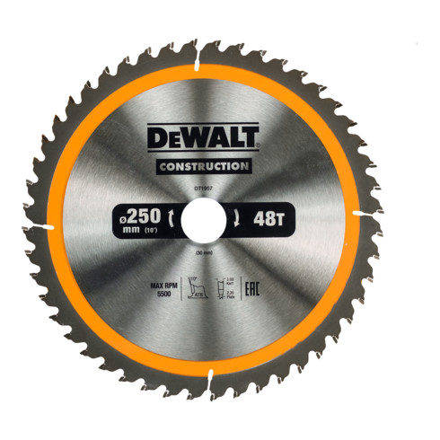 DEWALT cirkelzaagblad stationair 250/30 mm 48WZ DT1957-QZ