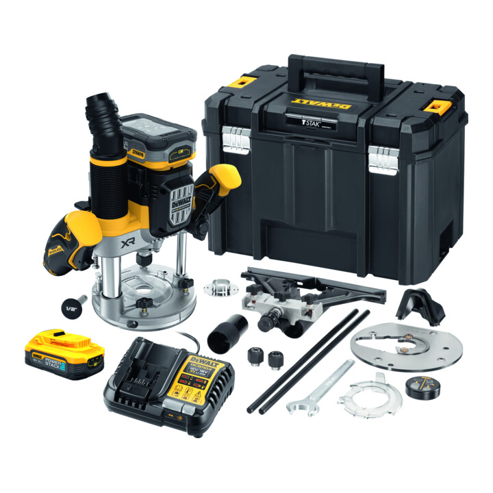 DEWALT Défonceuse sans fil 18 V / 5 Ah + set de fraises 12 pièces offert DT90016-QZ