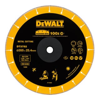 DEWALT Diamanttrennscheibe Metall 355x25,4 mm DT3752-QZ