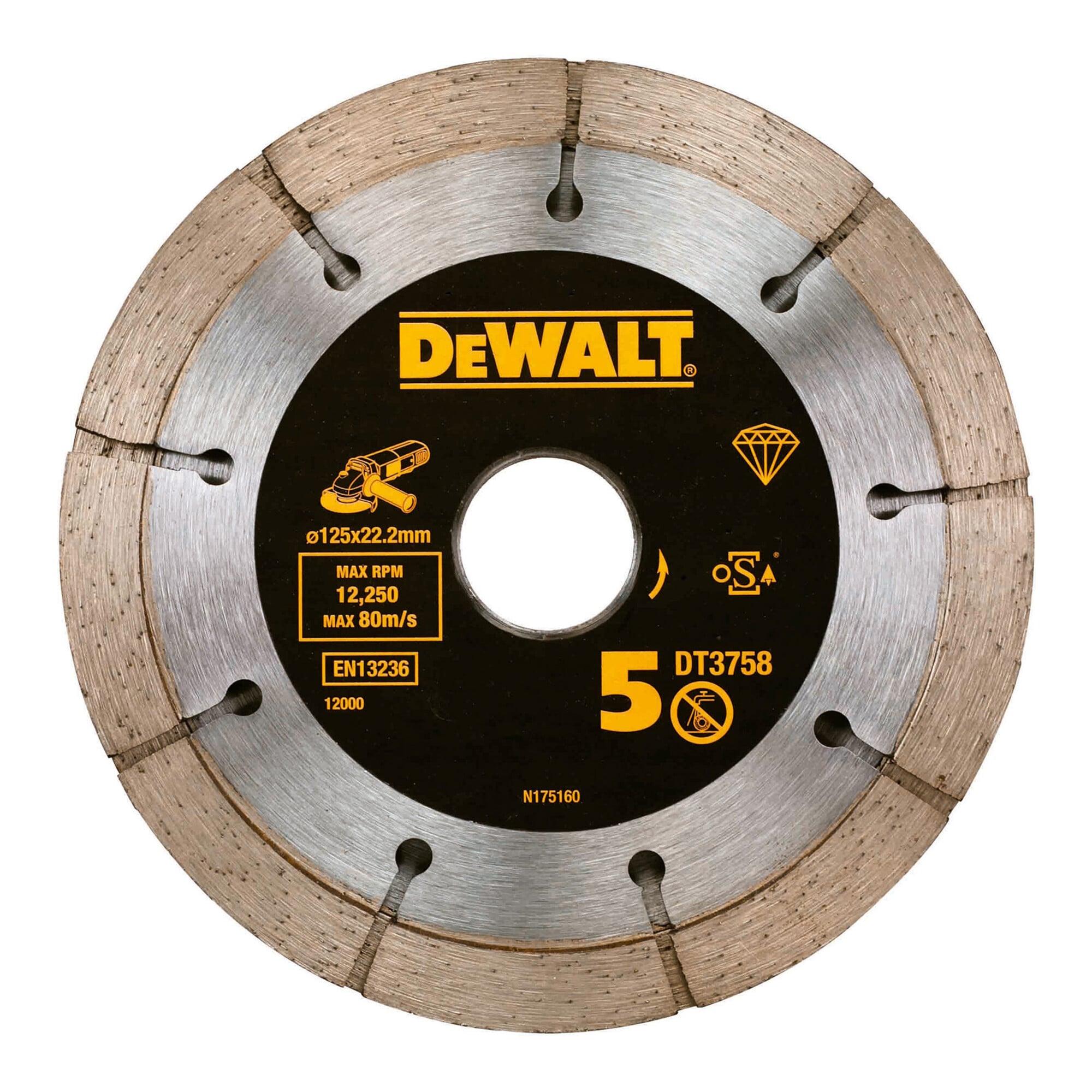 DEWALT Diamanttrennscheibe Sandwich 125x22,2 mm DT3758-QZ