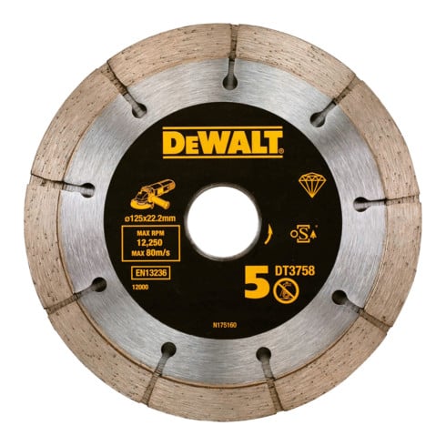 DEWALT Disco da taglio diamantato Sandwich 125x22,2mm DT3758-QZ