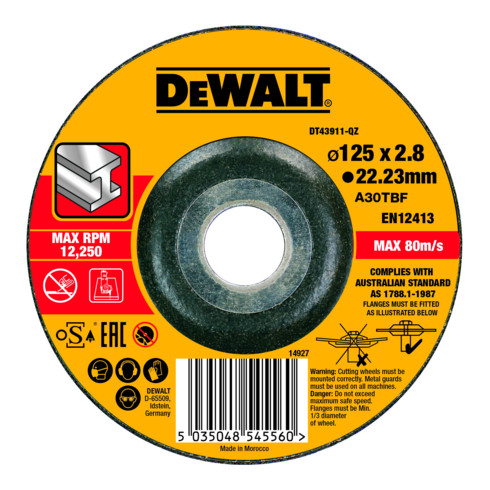 DEWALT Disco da taglio High Performance in metallo, curvato 2,8mm