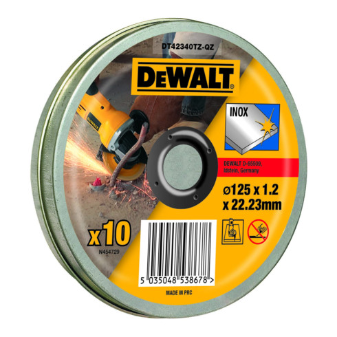 DEWALT Disco per troncatura in acciaio inossidabile piatto 125 mm x 1,2 mm DT42340TZ-QZ