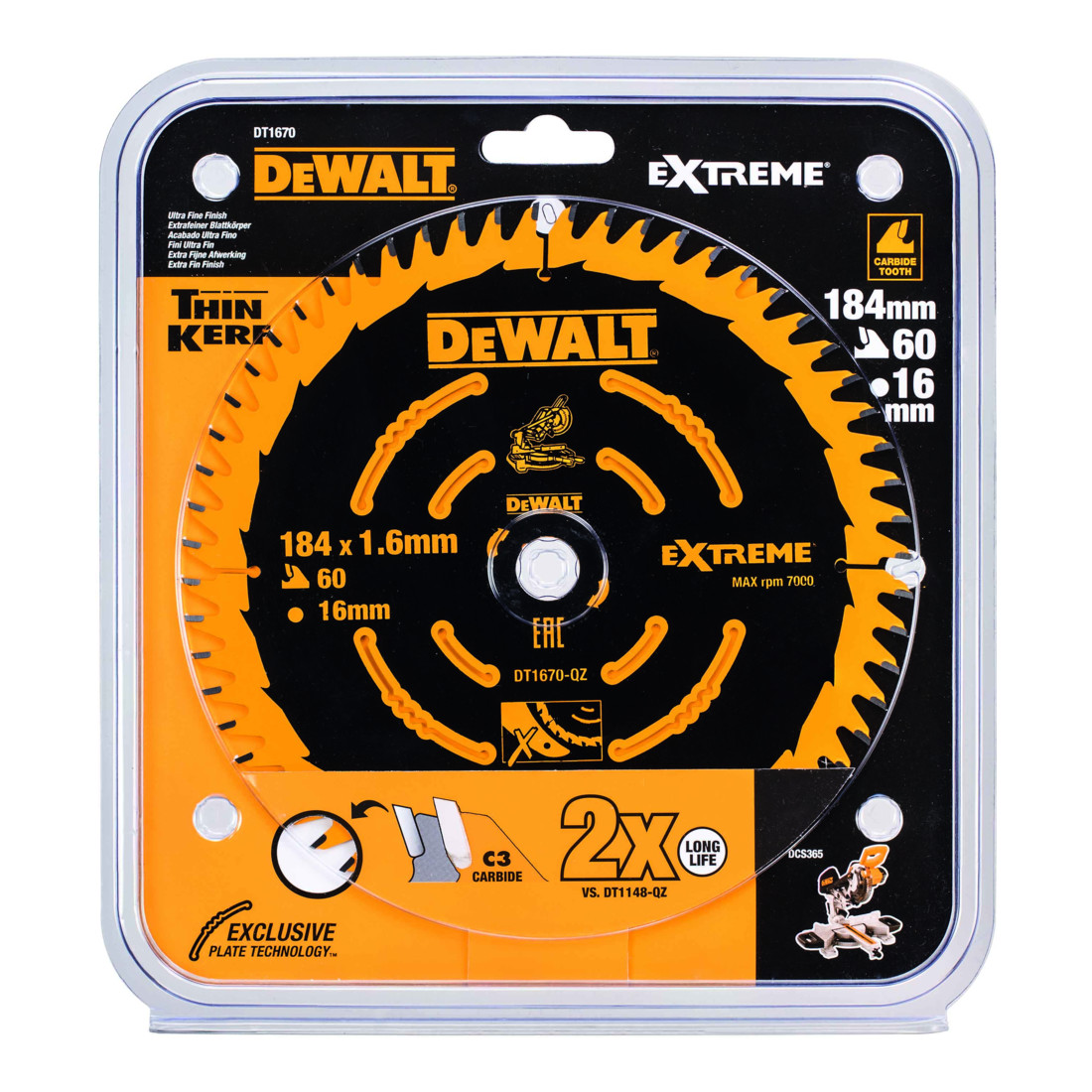 DEWALT ELITE Kreissägeblatt 184/16 mm 60Z