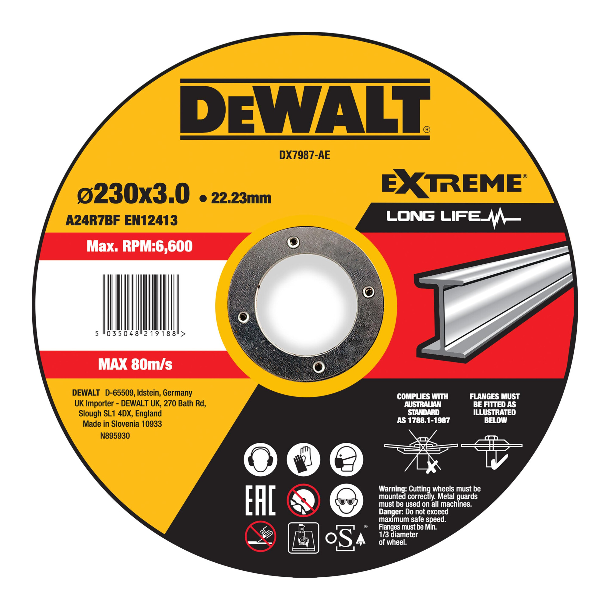 DEWALT EXTREME Trennscheibe 230x3x22,23mm Metall Typ 42 (gekröpft) DX7987-AE
