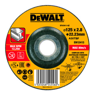DEWALT High Performance doorslijpschijf metaal gekarteld 2,8 mm