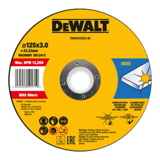DEWALT High Performance Trennscheibe 125x3x22,23mm Inox Typ 42 (gekröpft) DWA4522SIA-AE