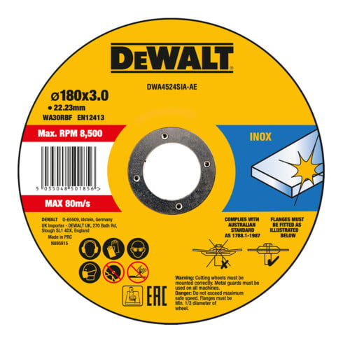 DEWALT High Performance Trennscheibe 180x3x22,23mm Inox Typ 42 (gekröpft) DWA4524SIA-AE