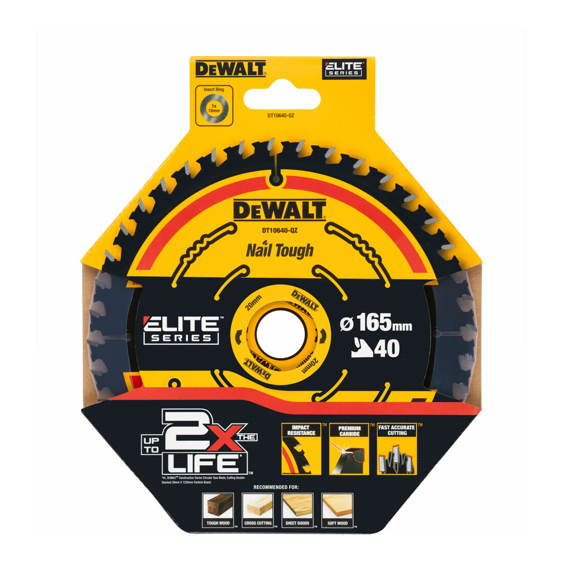 DEWALT Kreissägeblatt 165/20 mm 40WZ DT10640-QZ