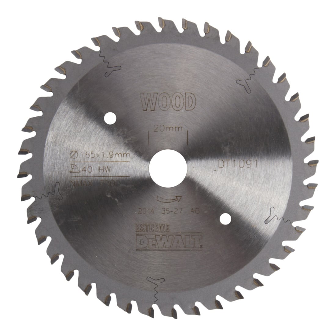 DEWALT Kreissägeblatt DT1091-QZ für Handkreissäge 165/20mm 40WZ