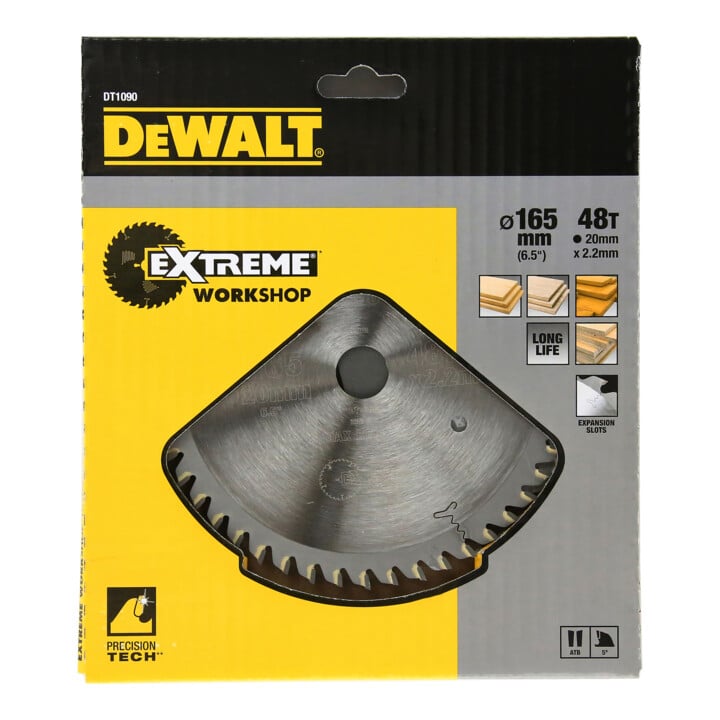DEWALT Kreissägeblatt Handkreissäge 165/20 mm 48WZ DT1090-QZ