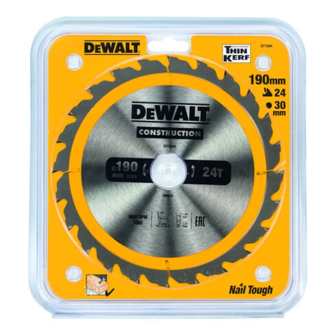 DEWALT Kreissägeblatt Handkreissäge 190/30 mm 24WZ DT1944-QZ