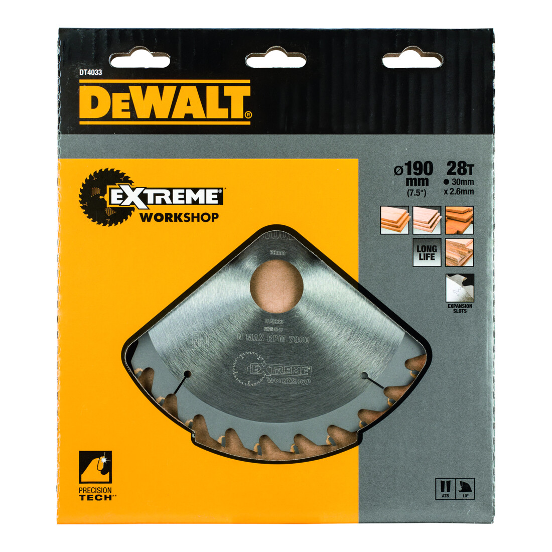 DEWALT Kreissägeblatt Handkreissäge 190/30 mm 28WZ DT4033-QZ