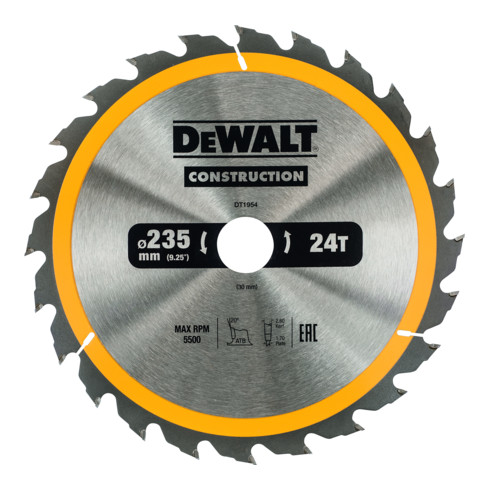 DEWALT Kreissägeblatt stationär 235/30 mm 24WZ DT1954-QZ
