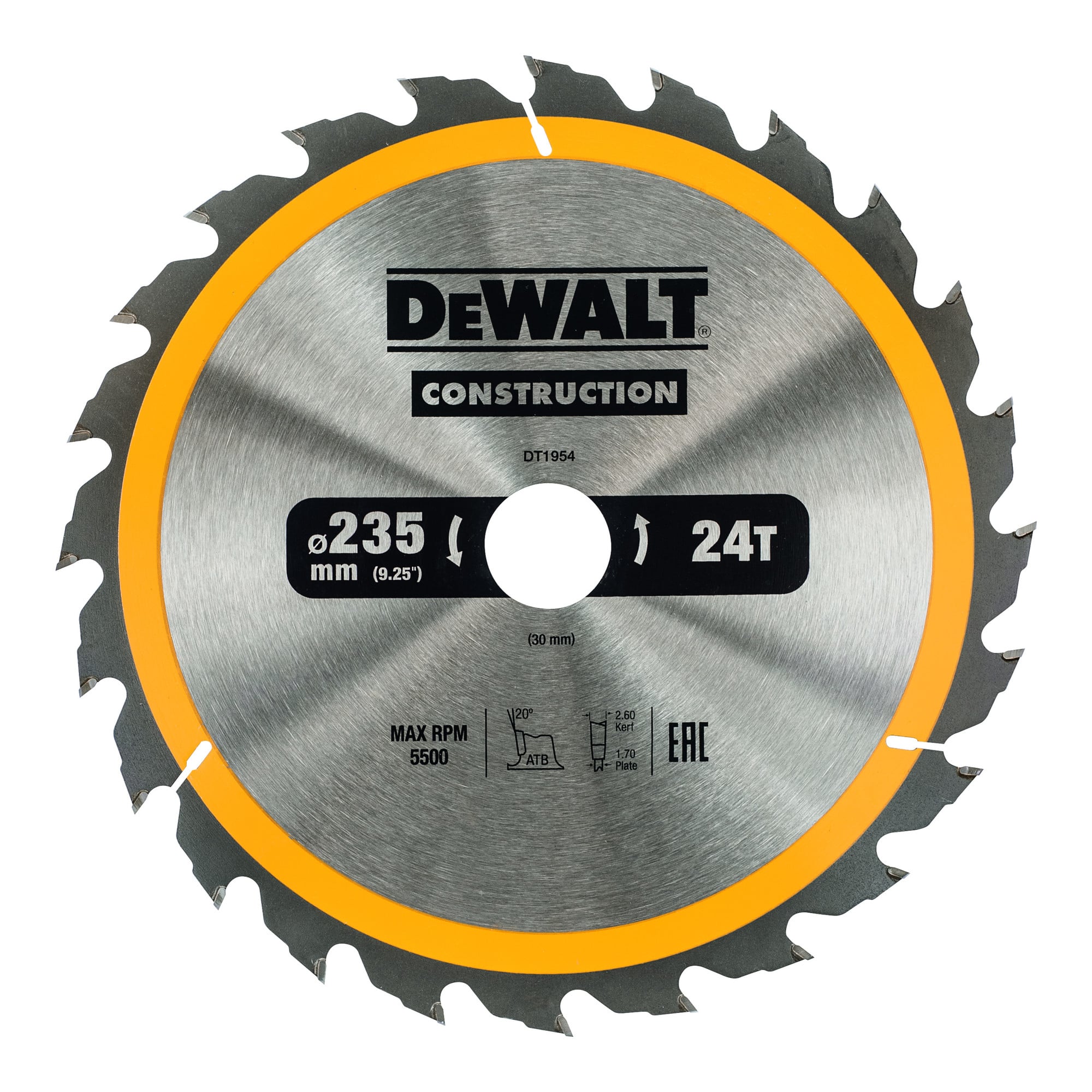 DEWALT Kreissägeblatt stationär 235/30 mm 24WZ DT1954-QZ