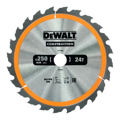 DEWALT Kreissägeblatt stationär 250/30 mm 24WZ DT1956-QZ