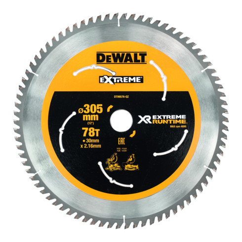 DEWALT Kreissägeblatt stationär 305/30 mm 78 WZ/FZ DT99576-QZ