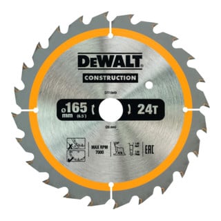 DEWALT Lama per sega circolare Batteri 165/20mm 24WZ DT1949-QZ