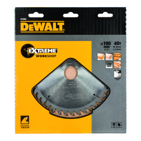 DEWALT Lama per sega circolare manuale 190/30mm 40WZ DT4064-QZ