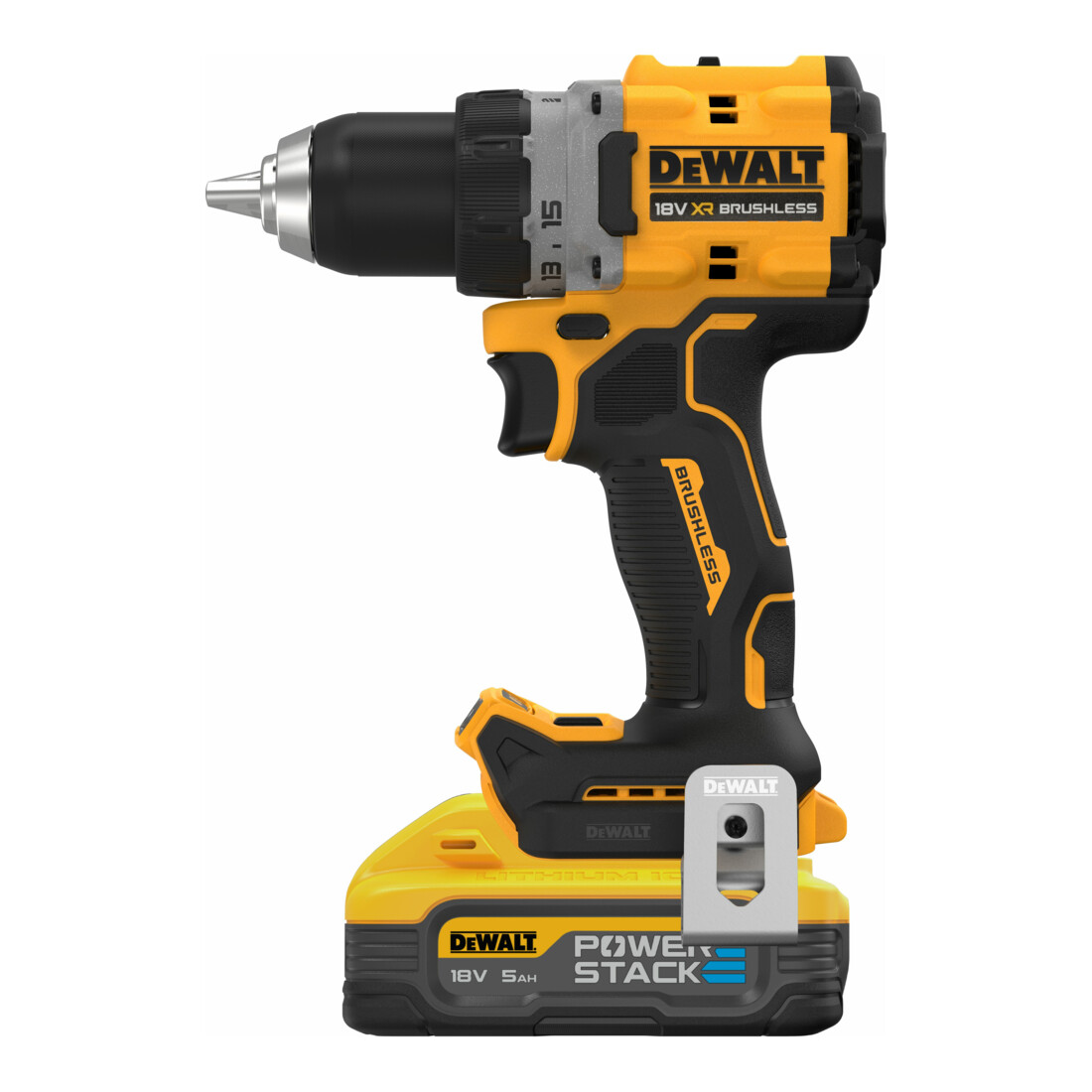 DEWALT Perceuse-visseuse sans fil 18V avec 2 batteries 18 V / 5 Ah Powerstack