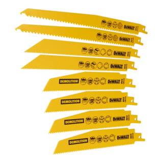 DEWALT reciprozaagbladen BIM, set 8 stuks.