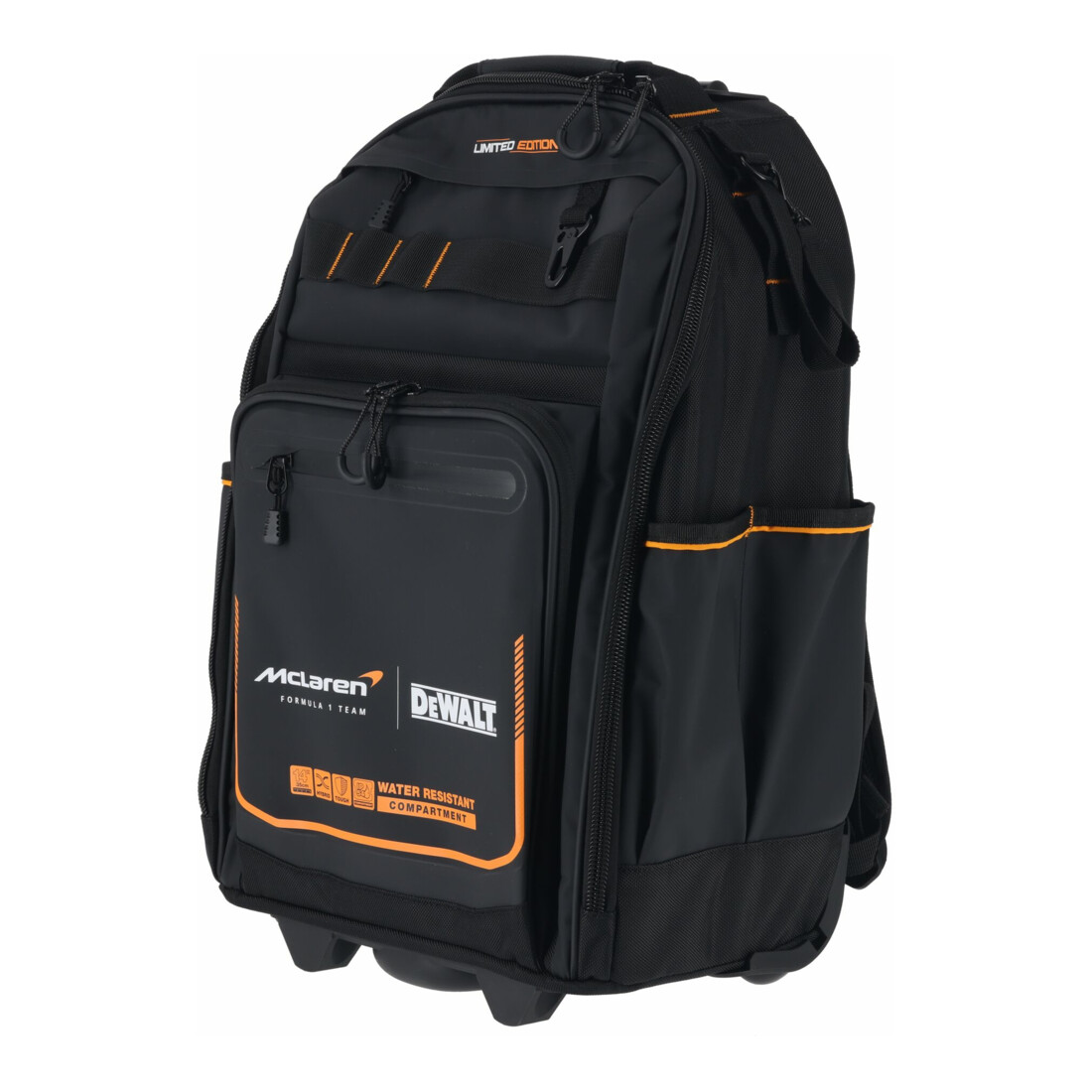 DEWALT Rucksack-Trolley MCLAREN Design mit Rollen und Teleskopgriff