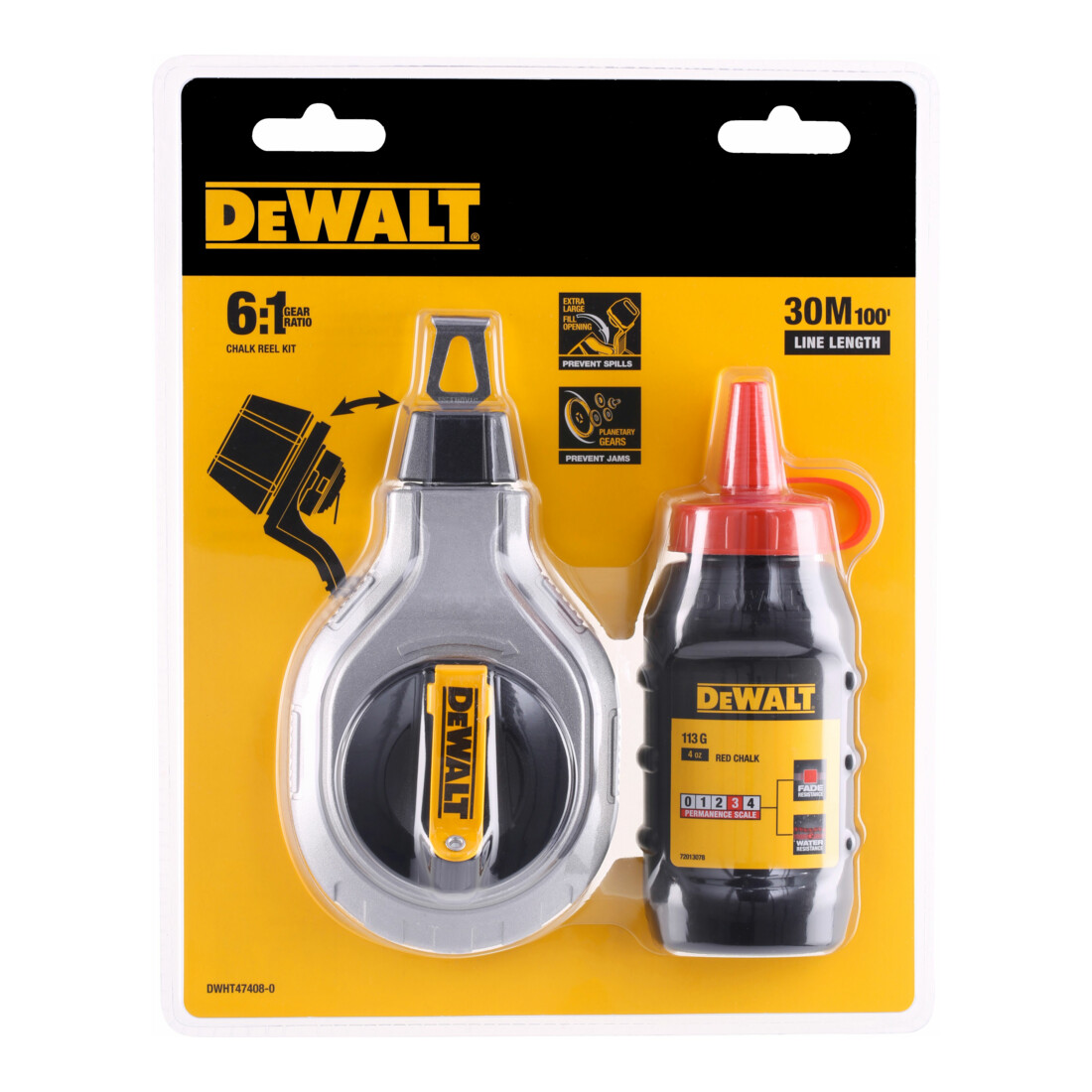 DEWALT Schlagschnur-Set 30m mit roter Kreide DWHT47408-0
