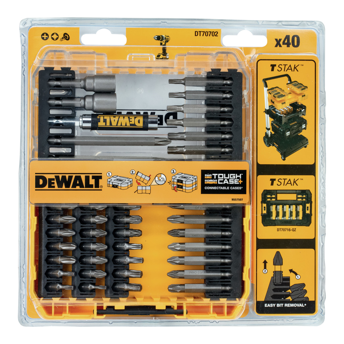 DEWALT Set di bit 25-85 mm 40 pz DT70702-QZ