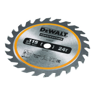 DEWALT TCT/HM Kreissägeblatt für Akku-Handkreissägen, DT20434-QZ