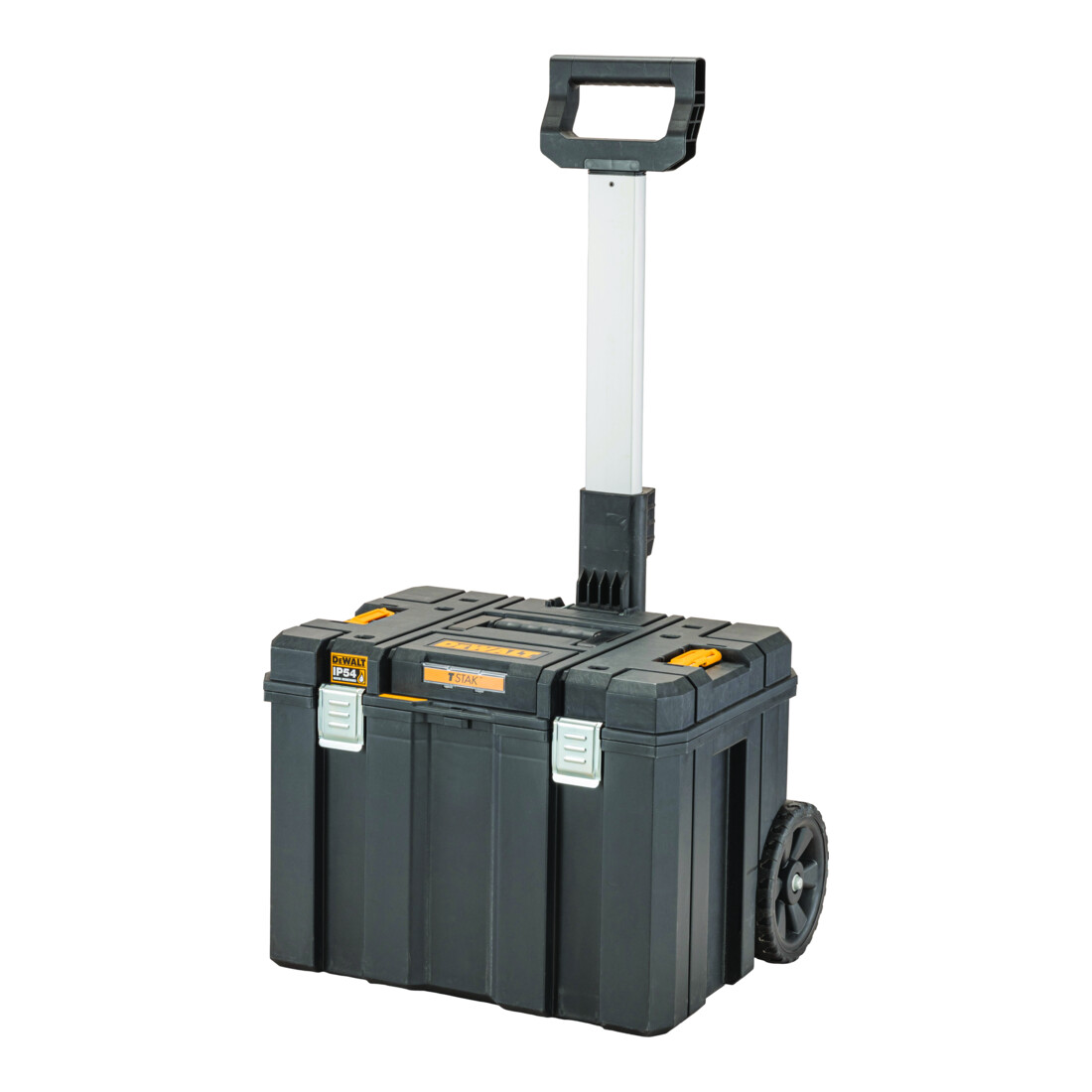 DEWALT TSTAK Großvolumige, mobile Box mit IP54 Schutz, Teleskopgriff und Schwerlasträdern