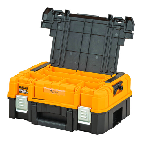 DEWALT TSTAK I Robuste und kompakte Werkzeugbox mit IP54 Schutz und Schaumstoffeinlage (27l Volumen)