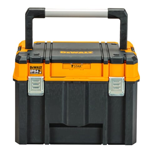 DEWALT TSTAK VII diepe gereedschapskist met IP54-bescherming voor grote machines en accessoires (44l inhoud)