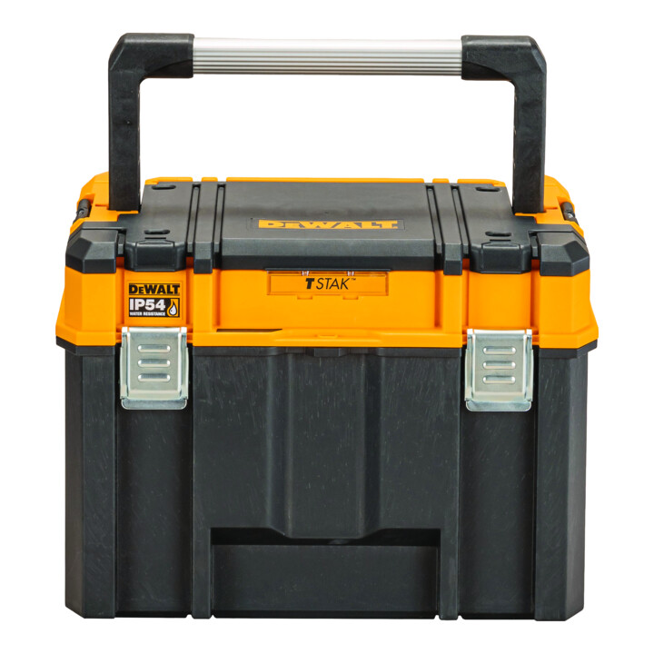 DEWALT TSTAK VII Tiefe Werkzeugbox mit IP54 Schutz für große Maschinen und Zubehör (44l Volumen)