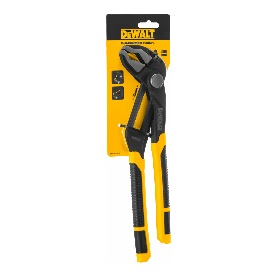 DEWALT Wasserpumpenzange 300mm Push-Lock-Mechanismus DWHT0-74432
