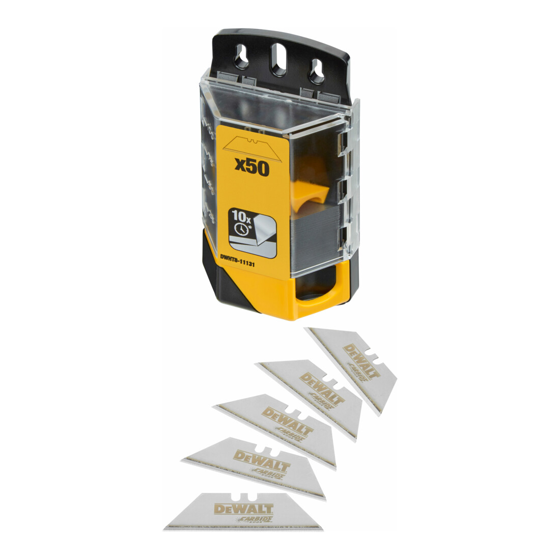 DEWALT Wolframcarbid-beschichtete Universal-Trapezklingen im Spender DWHT8-11131