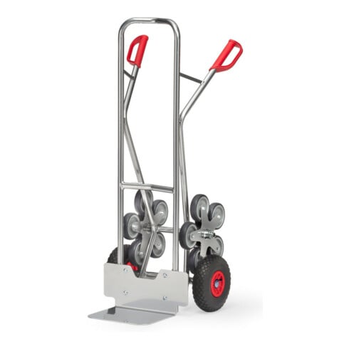 Diable à marches en aluminium fetra 1327, étoile à 5 roues - capacité de charge 200 kg, bavette 25x32 cm