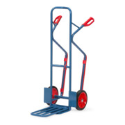 fetra Camion de transport de colis 300 kg de capacité de charge, hauteur 1300 mm, patins en plastique, tôle d'acier et pelle pliante-2