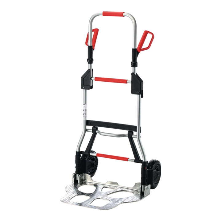 Diable de transport pliable tube en acier aluminium H. 1250 mm L. pelle 420xl595