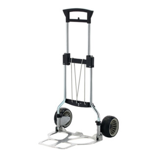 Diable de transport pliable tube en acier, chromé aluminium H. 1120 mm L. pelle