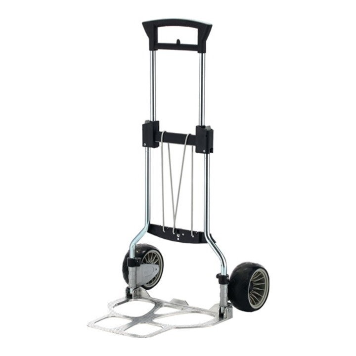 Diable de transport pliable tube en acier, chromé aluminium H. 1120 mm L. pelle