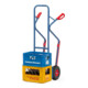 Diable en tube d'acier fetra hauteur 1300mm, plateau 250x320mm, roues gonflables, charge max. 300kg, bleu