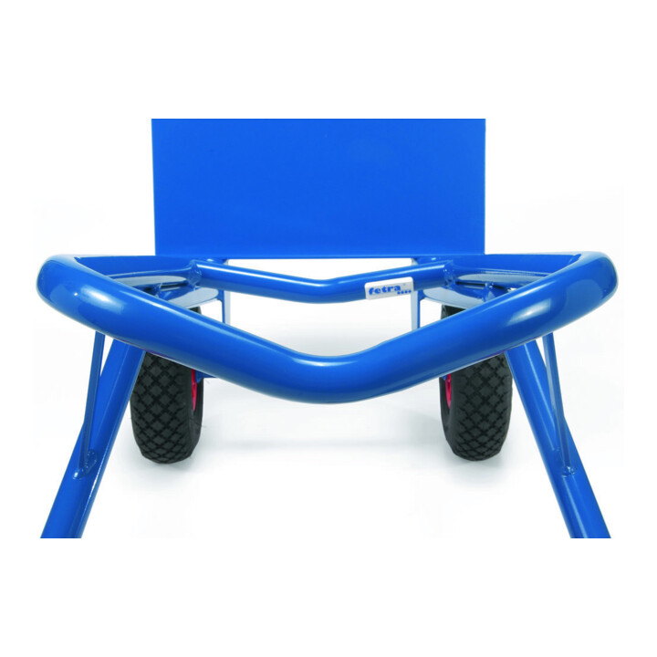 Diable en tube d'acier fetra hauteur 1300mm, plateau 250x320mm, roues gonflables, charge max. 300kg, bleu