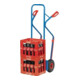 Diable en tube d'acier fetra hauteur 1300mm, plateau 250x320mm, roues gonflables, charge max. 300kg, bleu