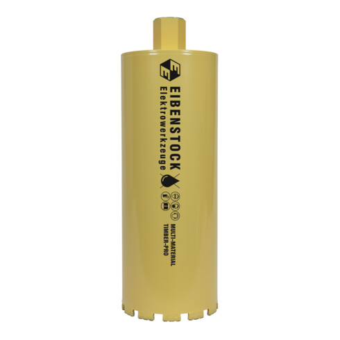 Diamant-Trocken-Bohrkrone Multi-Material TIMBER-PRO 1¼", Ø 142 mm, 350 mm Nutzlänge, 12 Segmente