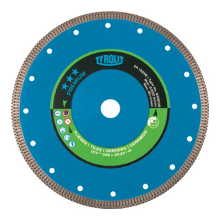Diamanttrennscheibe Premium D.125mm Bohr.22,23mm Fliesen 10mm TYROLIT