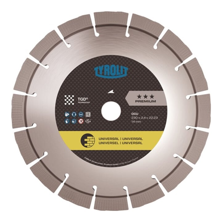 Diamanttrennscheibe Premium DCU D.230mm Bohr.22,23mm TGD® Technologie 14mm