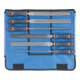 DICK Set de limes avec manche 2K 6 pièces en trousse roulante métal/bois, coupe 2, longueur sans queue : 250 mm-1